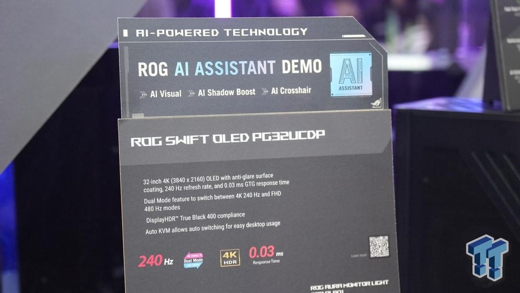 号称“全球首款双模游戏显示器”,华硕展示 PG32UCDP:可切换 4K 240Hz / 1080p 480Hz