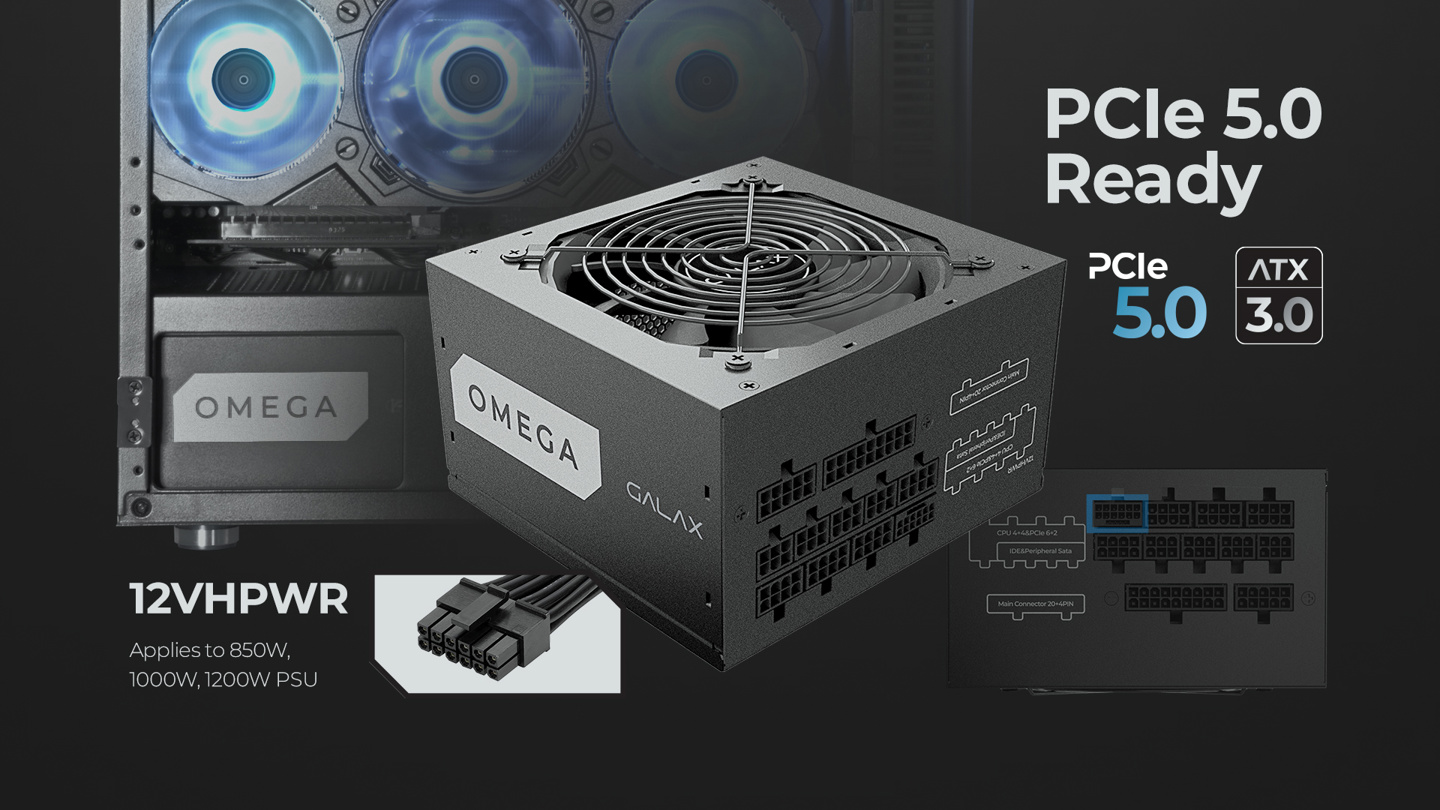 影驰海外推出 OMEGA GL / GLX 系列电源:覆盖 500W-1200W 多种功率