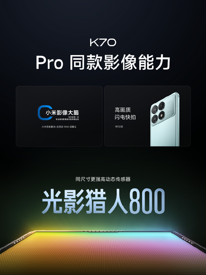 Redmi K70系列三箭齐发，2499元起的标准版挑大梁