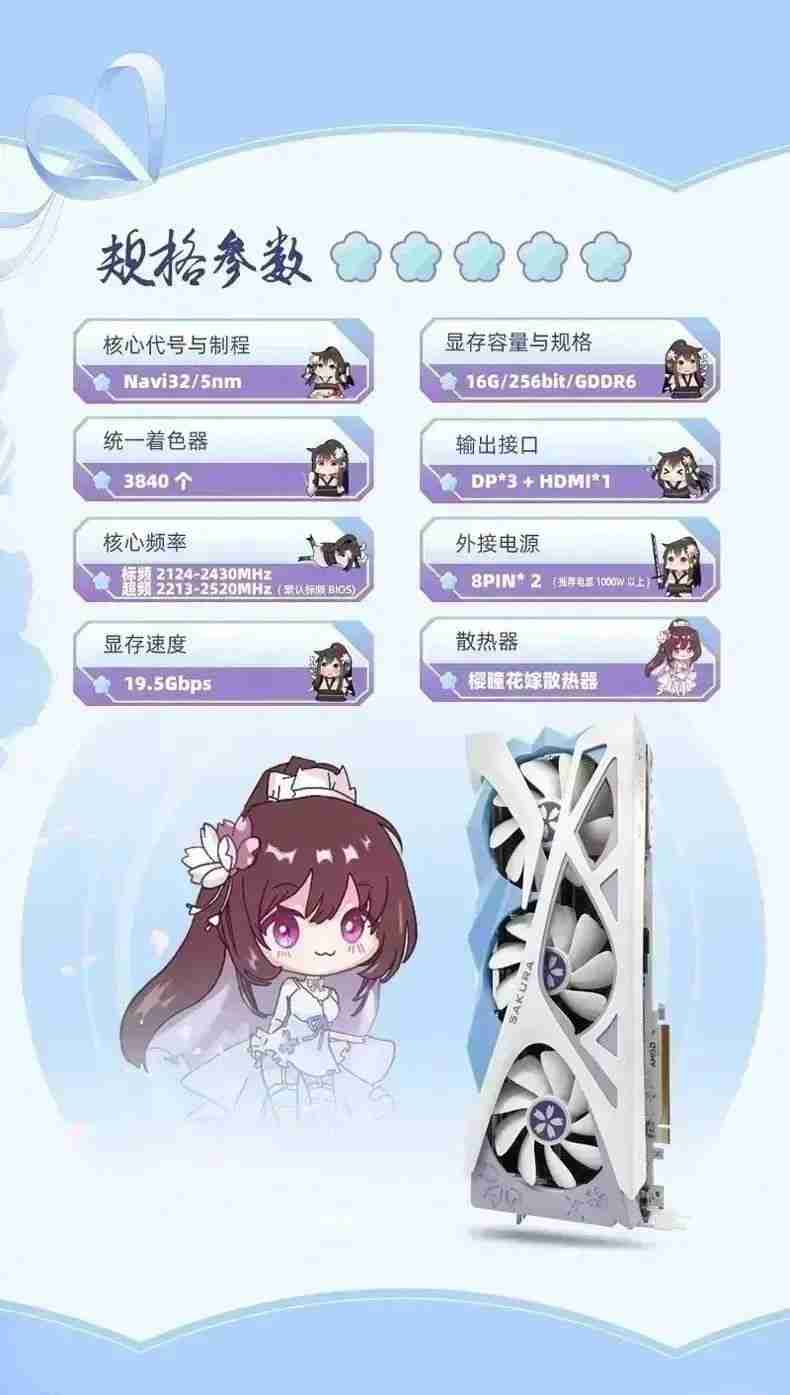 首发 4199 → 到手 3090 元:盈通 RX 7800 XT 樱瞳花嫁显卡 6 期免息