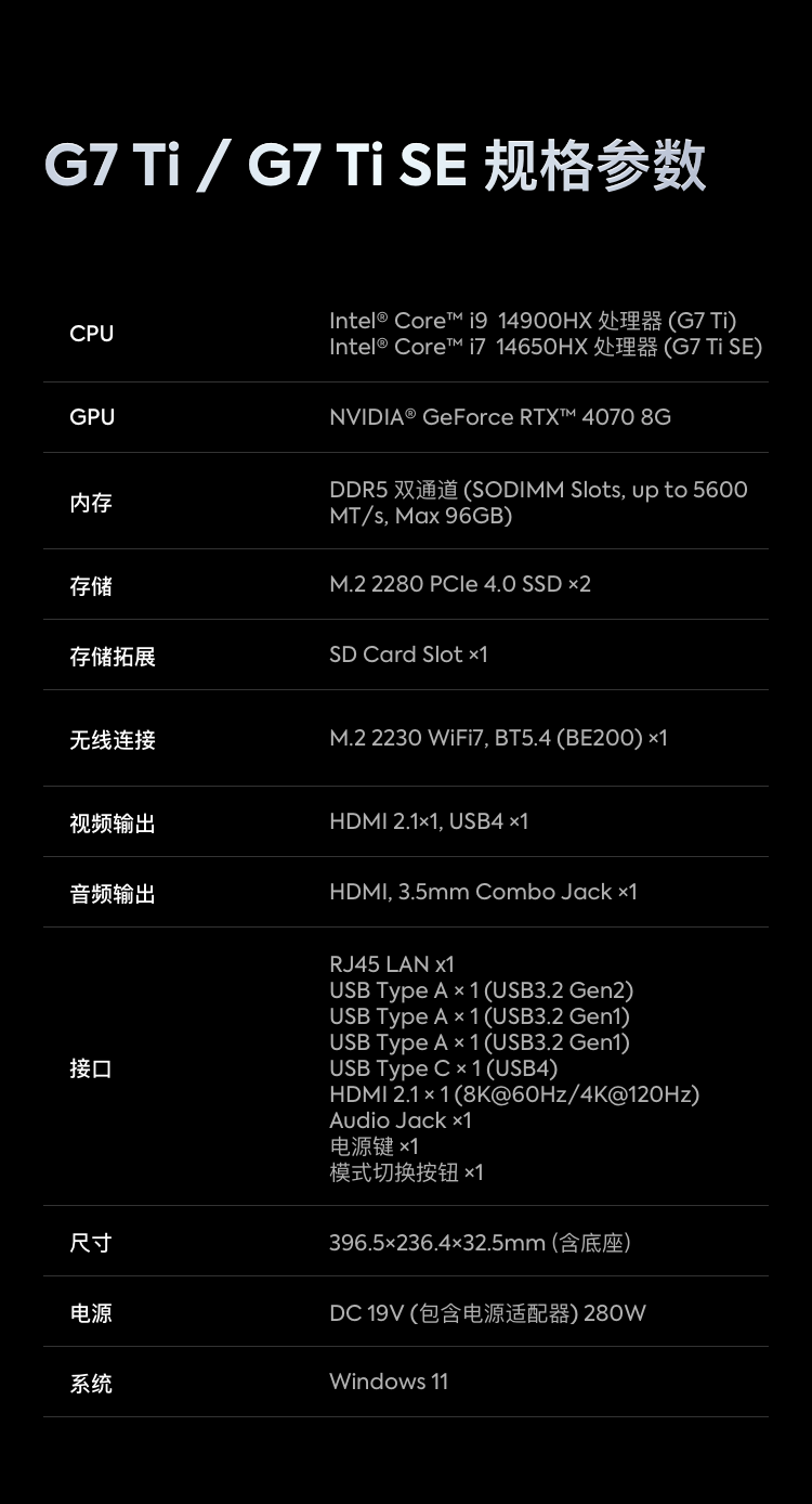 铭凡原子侠 G7 Ti / G7 Ti SE 迷你主机预售：14 代 i7 / i9+RTX 4070，准系统 8599 元起