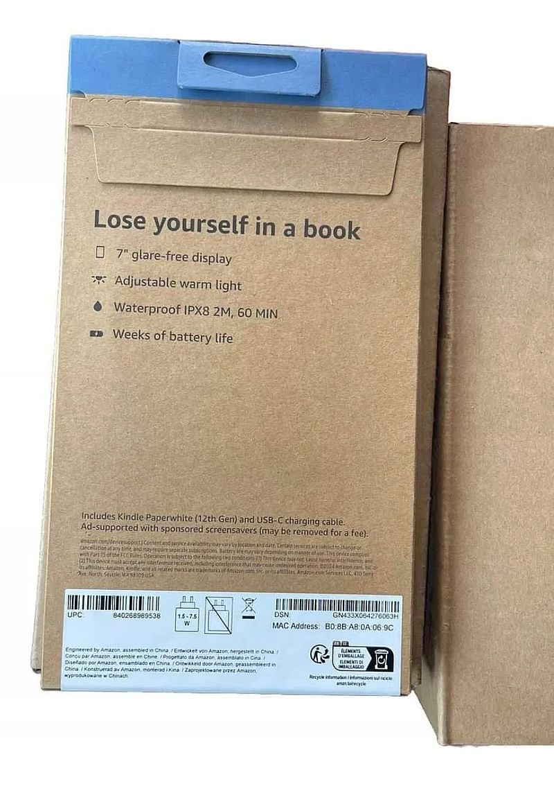亚马逊第 12 代 Kindle Paperwhite 电子书阅读器曝光：7 英寸屏幕、16GB 存储、IPX8 防水