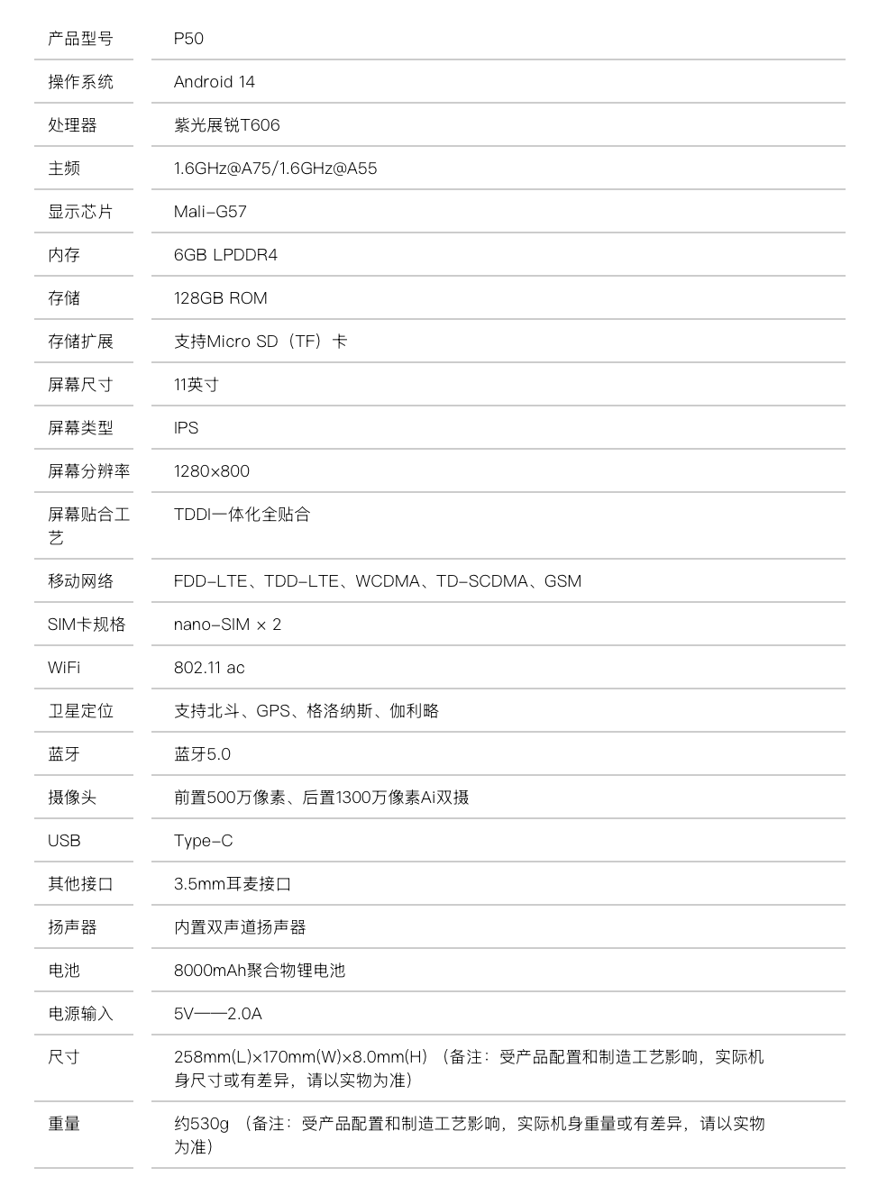 台电预热 P50 AI 平板电脑：全志 A733 处理器、90Hz 屏幕刷新率