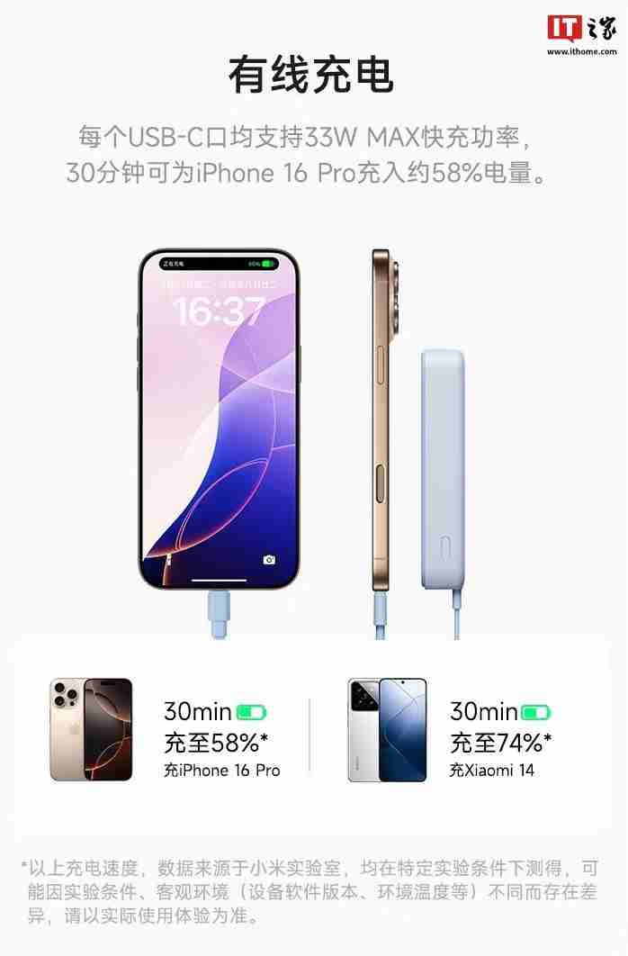 小米推出磁吸自带线充电宝 10000 33W，1 月 2 日 169 元首销