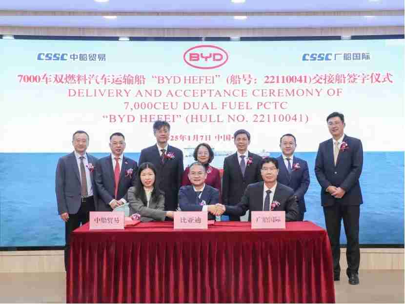 比亚迪第三艘滚装船“BYD HEFEI”启航