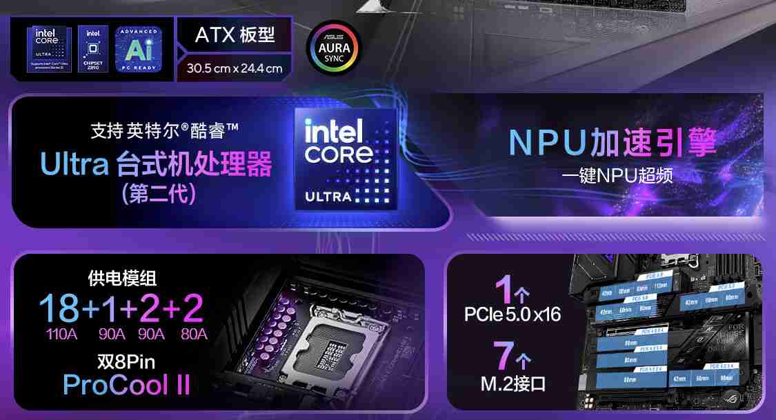 华硕发布 14 款 Z890 主板，最高 24+1+2+2 相供电设计
