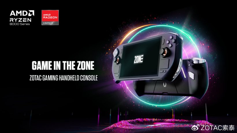 索泰 ZONE 游戏掌机发布：AMD R7 8840U / 1080p 120Hz 7 英寸触控屏，内置双触控板