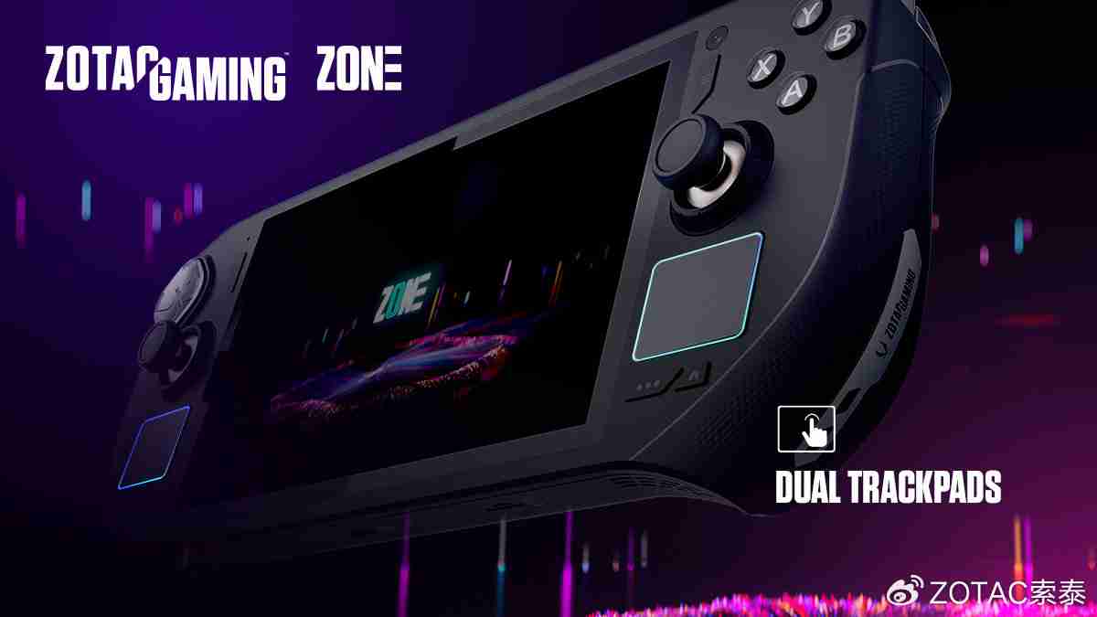 索泰 ZONE 游戏掌机发布：AMD R7 8840U / 1080p 120Hz 7 英寸触控屏，内置双触控板