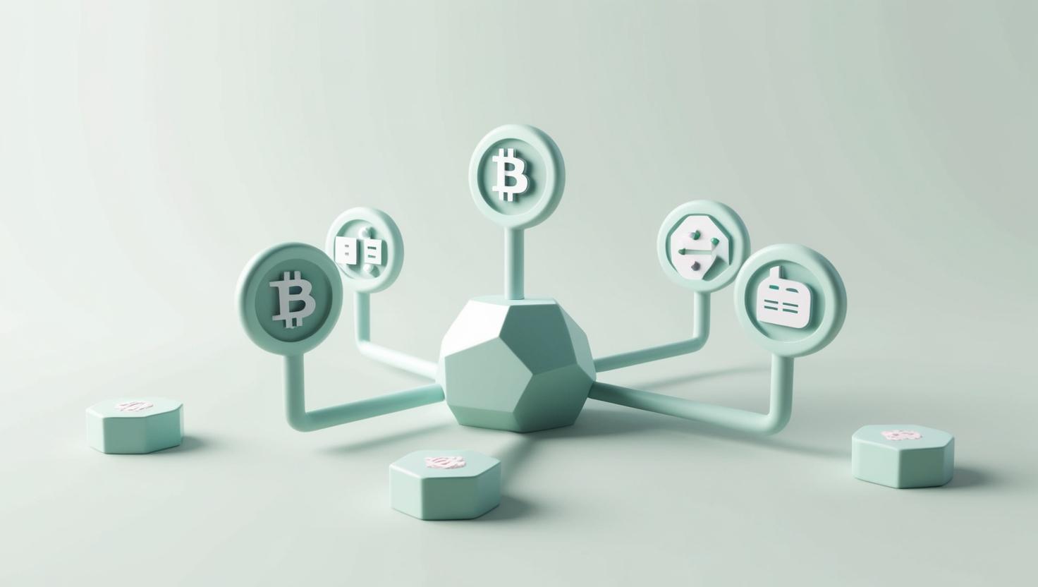 3D icons and blockchain network in a light style, no more element, no word.jpg
