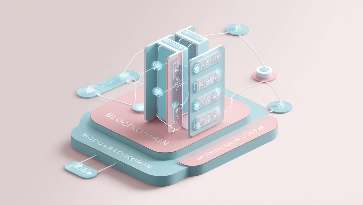 3D modular blockchain with interconnected layers and data flow in a light style, no more element, no word (1).jpg