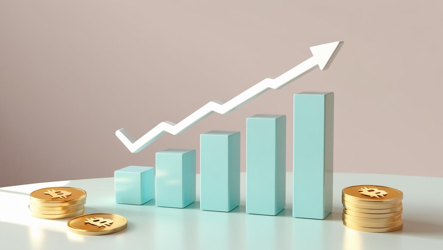 3D coin chart with trend icons in a light style, no more element, no word (15).jpg