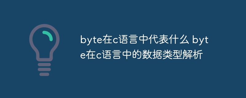 byte在c语言中代表什么 byte在c语言中的数据类型解析