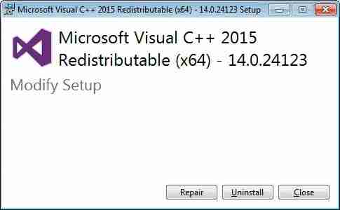 Win10电脑运行程序缺少Microsoft Visual C++ 2015 Runtime怎么办