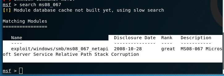 WinXP的MS08-067漏洞利用复现和解决方案