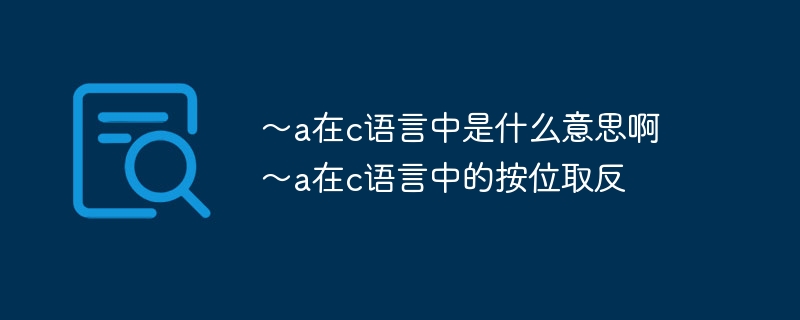 ～a在c语言中是什么意思啊 ～a在c语言中的按位取反