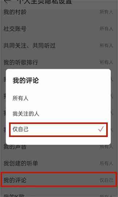网易云音乐怎么不让别人看到我的评论