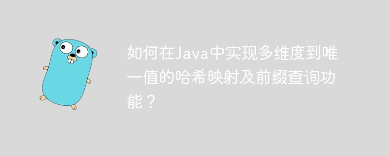 如何在Java中实现多维度到唯一值的哈希映射及前缀查询功能?
