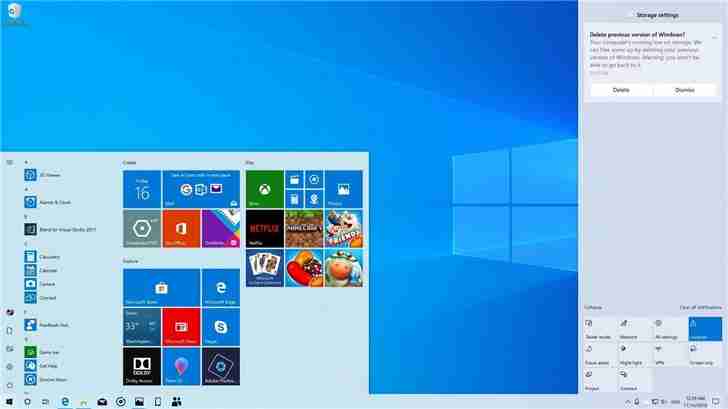 微软向更多设备推送Win10 V1903升级更新通知