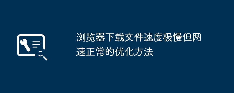 浏览器下载文件速度极慢但网速正常的优化方法