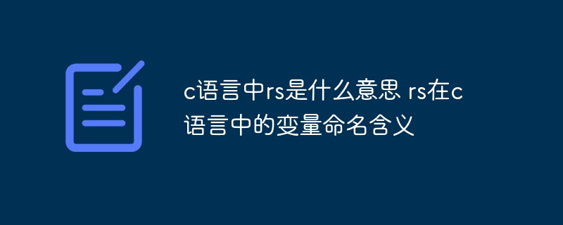 c语言中rs是什么意思 rs在c语言中的变量命名含义
