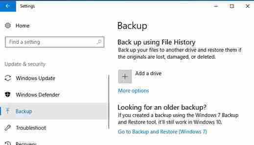 win10文件历史记录只显示1个磁盘盘符的解决方法