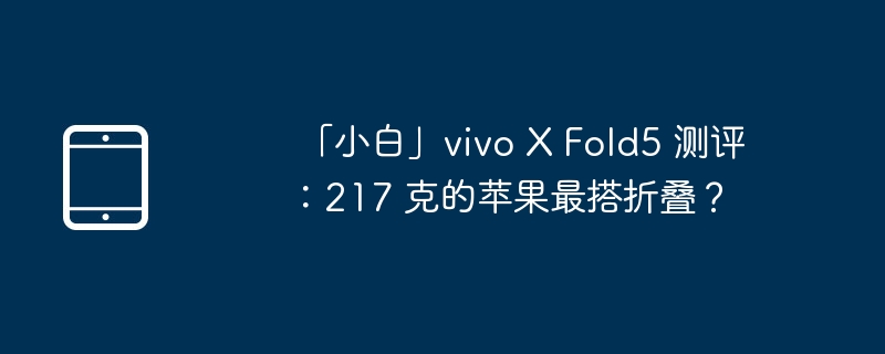  「小白」vivo X Fold5 测评：217 克的苹果最搭折叠？ 