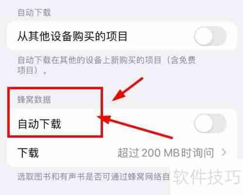 iPhone14设置图书蜂窝数据自动下载方法