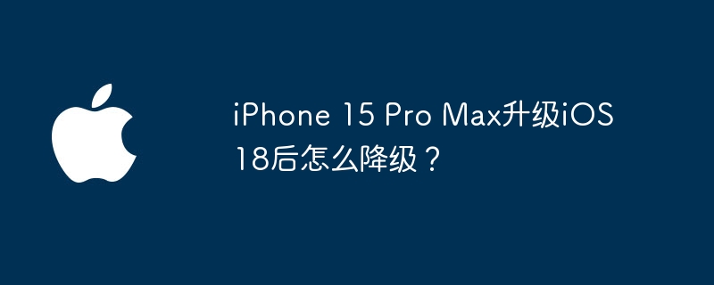 iPhone 15 Pro Max升级iOS 18后怎么降级?