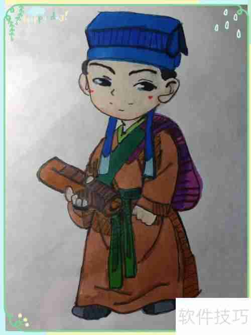 赶考的书生简笔画教程