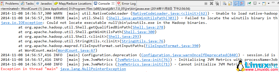Windows 8.0上Eclipse 4.4.0 配置CentOS 6.5 上的Hadoop2.2.0开发环境