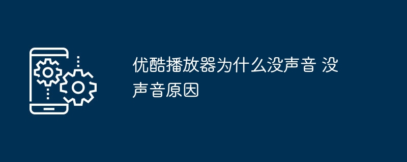 优酷播放器为什么没声音 没声音原因