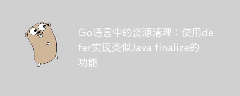 Go语言中的资源清理：使用defer实现类似Java finalize的功能