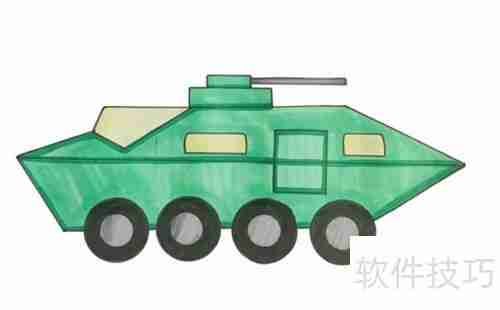 特警战车简笔画：硬核机甲风格