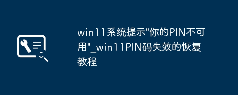 Win11 PIN失效怎么恢复？详细教程来了