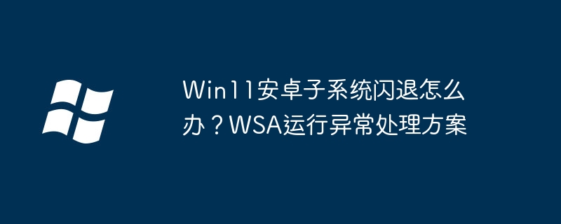 Win11安卓子系统闪退解决方法
