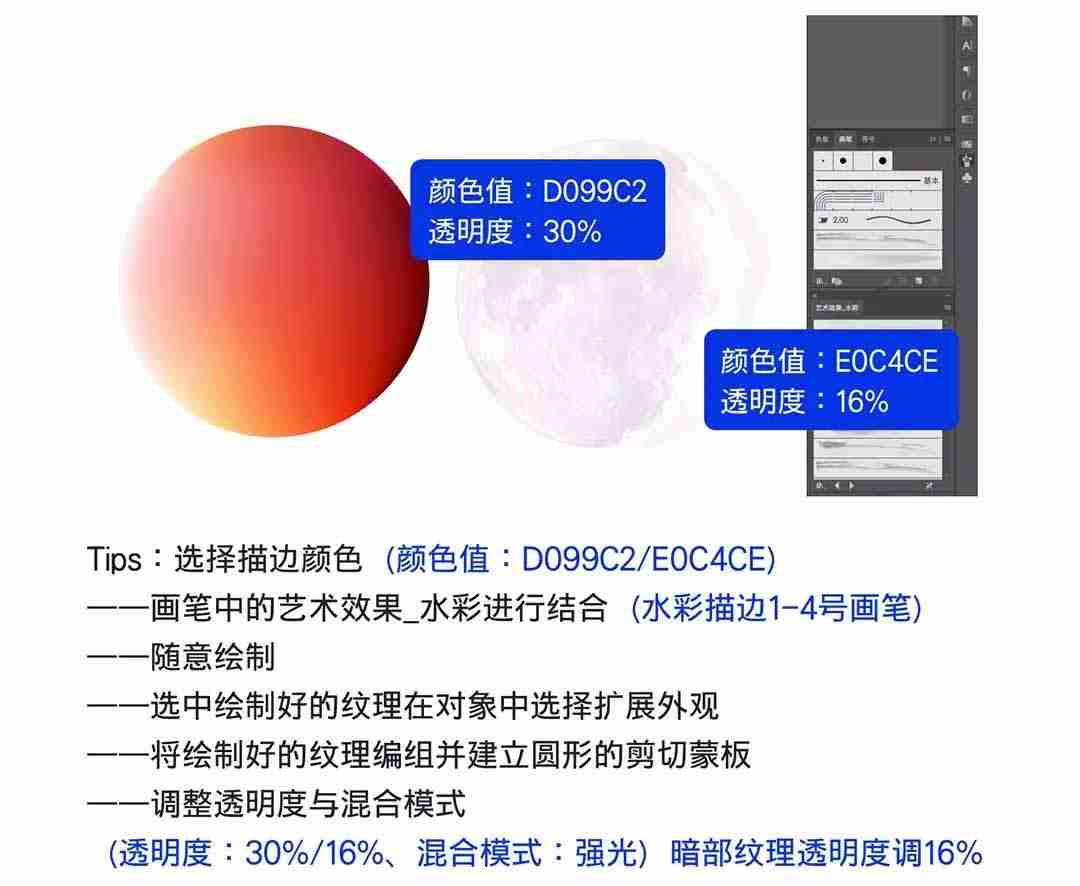 AI怎样绘制多渐变磨砂风格插画