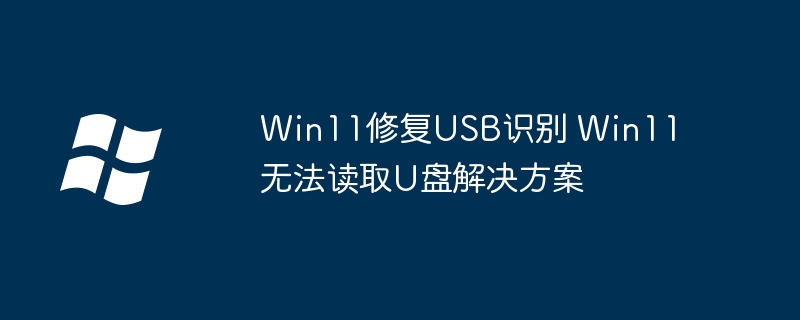 Win11修复USB识别 Win11无法读取U盘解决方案