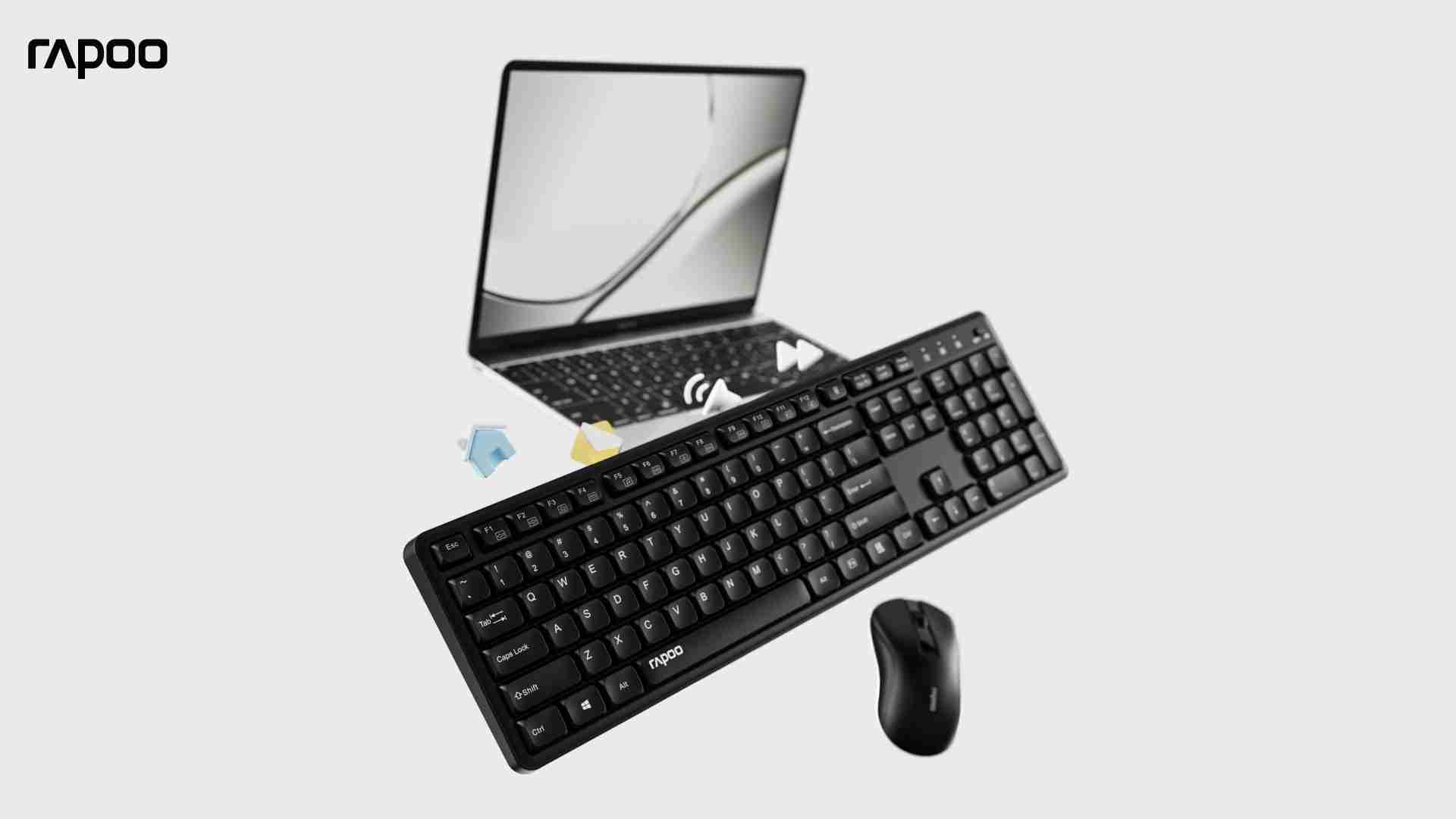 轻音型降噪设计2.4G无线传输雷柏X2800S光学键鼠套装上市