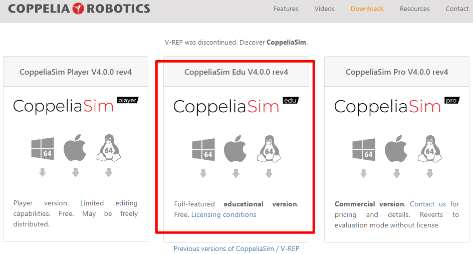 【V-REP自学笔记(一)】平台介绍和软件安装