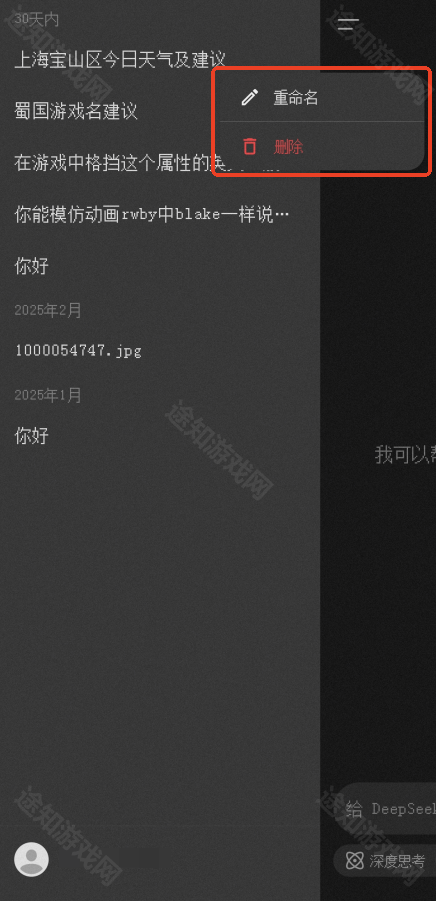 《DeepSeek》历史记录删除方法