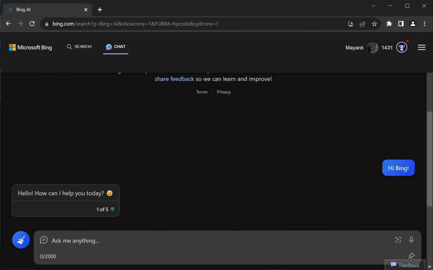 Windows 11下原生暗黑Bing AI正式支持Chrome和Safari