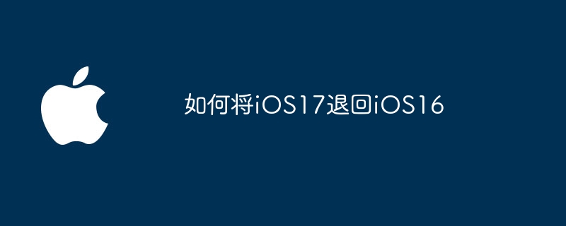 如何将iOS17退回iOS16