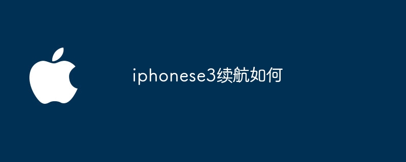 iphonese3续航如何