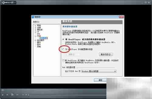 RealPlayer手动配置媒体类型