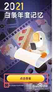 如何查看2021京东白条年度账单