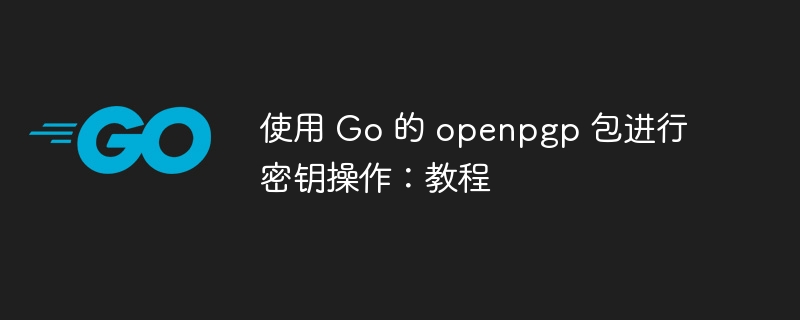 使用 Go 的 openpgp 包进行密钥操作：教程