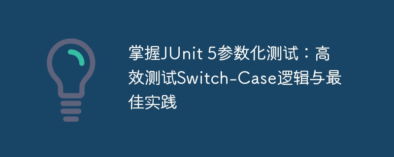 掌握JUnit 5参数化测试:高效测试Switch-Case逻辑与最佳实践