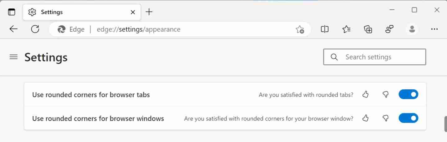 微软 Edge 浏览器将弃用圆角标签页特性