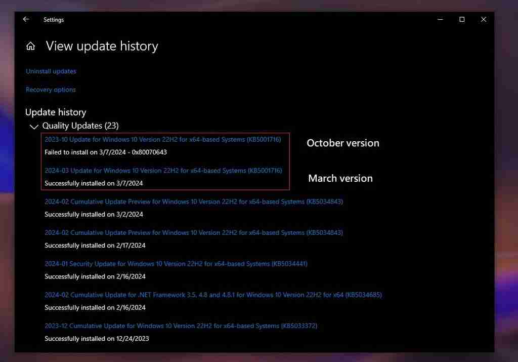 Windows Update 出错：Win10 安装 3 月更新后再推送去年 10 月更